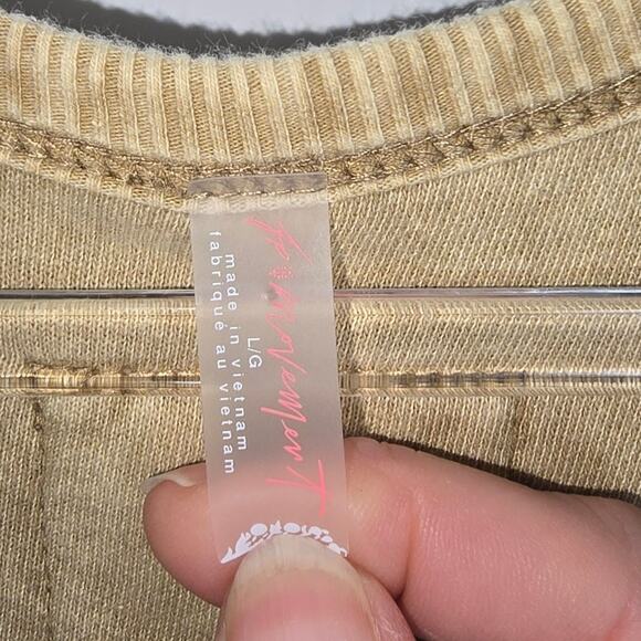 Free People Movement Timko Onesie Overall Matcha Tan Barrel Leg Boho Size Large - Picture 5 of 12